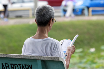 People are reading books in the reclaimed garden