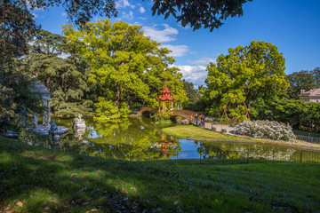 Fototapeta premium GENOA, (GENOVA), APRIL 28, 2017 - Diana Temple in Villa Durazzo- Pallavicini in Genoa Pegli, Italy