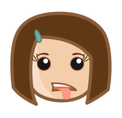 tongue out disgusting Cartoon Girl Face