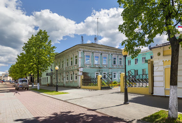 Lenin Street is a pedestrian street in Semenov city. Nizhny Novgorod region, Russia