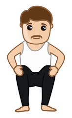 Cartoon Man Sitting Pose