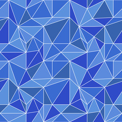 Polygonal blue abstract seamless pattern