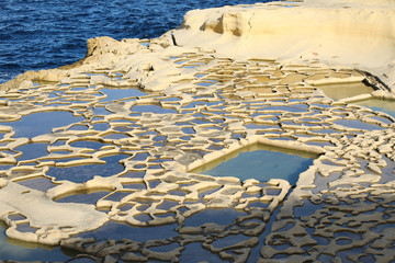Salt evaporation ponds, Malta
