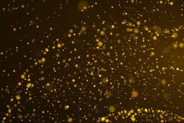 Glowing shiny dots. Twist gold particles.Curve geometric shape .Bokeh dot blue. Technology network mesh line and dot. For technology ,advertising,covers, web design, poster,science background