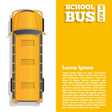 School bus. The template for the presentation. Vector illustration.
