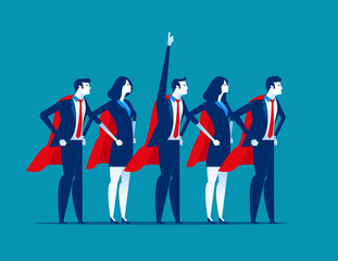 Super team of business. Character super leader. Concept business vector illustration.