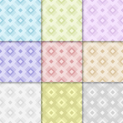 Colored geometric set of seamless patterns