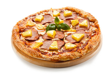 Pizza on white background