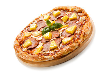 Pizza on white background