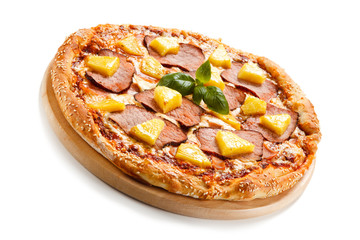 Pizza on white background