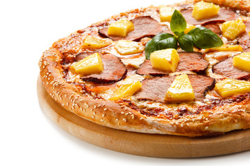 Pizza on white background