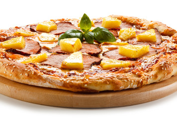 Pizza on white background