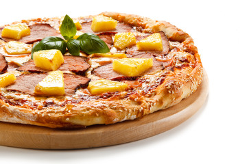 Pizza on white background