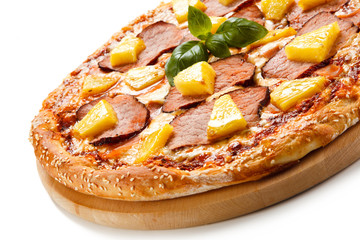 Pizza on white background