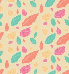 Beautiful floral background, seamless pattern leaves