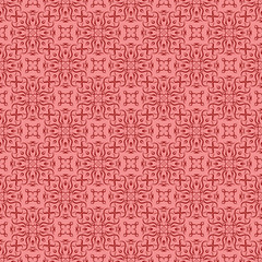 Vintage red ornament. Floral seamless pattern