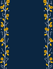 Decorative floral border with orange leaves and flowers