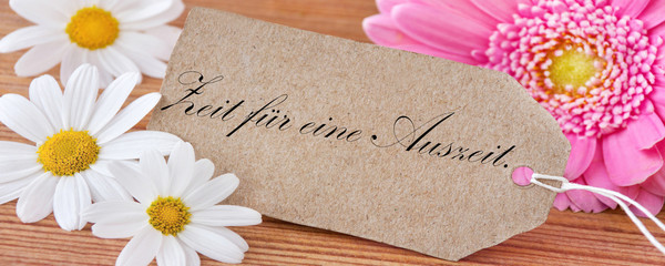 Naklejka premium Blumen und Label