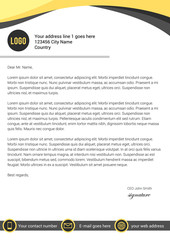 Modern yellow and black letterhead template