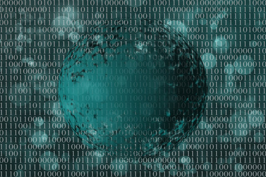 Bin&auml;r Code mit Kugel und Bokeh