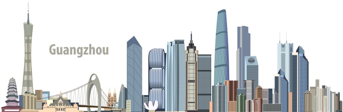 Guangzhou city skyline vector illustration