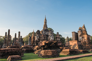 buddha and temple in Sukhothai, Thailand
