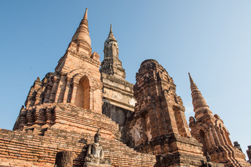 buddha and temple in Sukhothai, Thailand