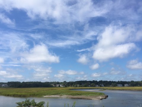 Marsh And Summer Clouds Over Wells, Maine