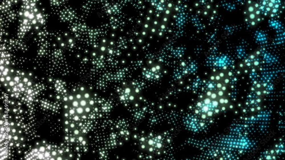 Poster glowing particles abstract background animation motion graphic with copy space on black background