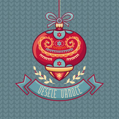 Czech language. Vesele Vanoce. Christmas message. 