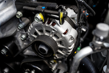 Fototapeta na wymiar new car engine closeup