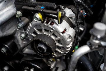 new car engine closeup