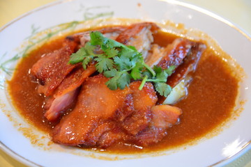 roasted red pork and duck
