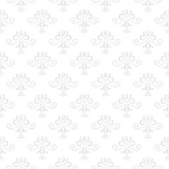 Gray seamless pattern with floral elements