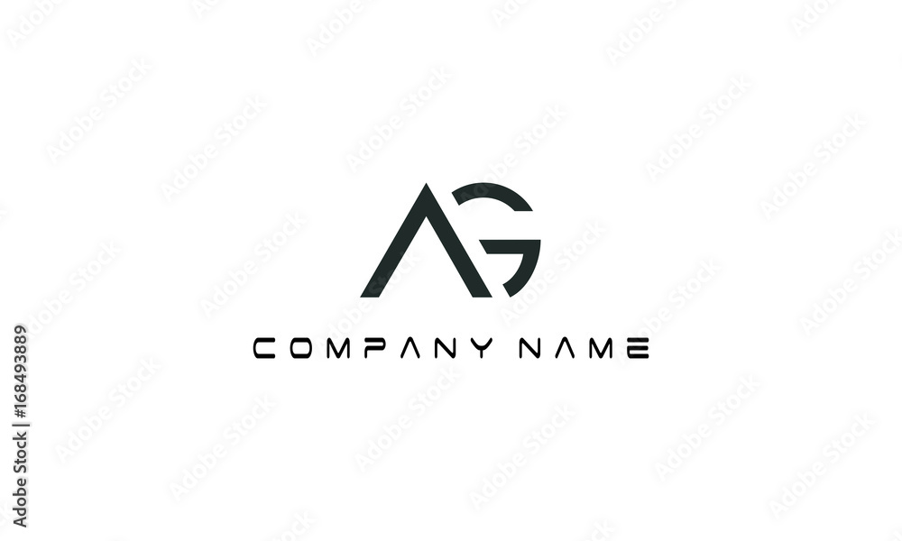 Poster simple elegant ag icon logo letter