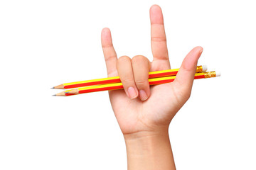 education pencil isolated art in love on white background concept idea