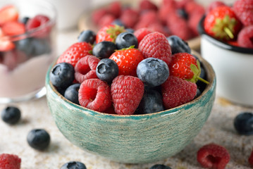 Salad of fresh forest berries © olyina