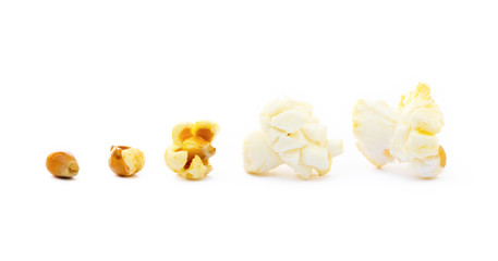 Fresh popcorn isolated on a white background