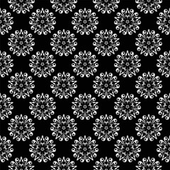 Ornamental seamless pattern. Black and white