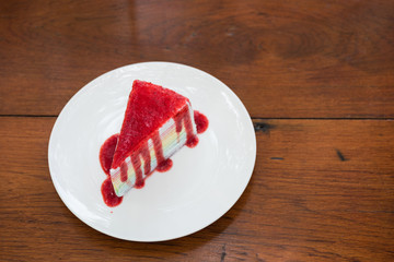 Sliced tasty strawberry cake