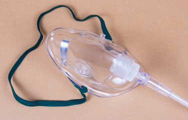Oxygen mask on a dark background.