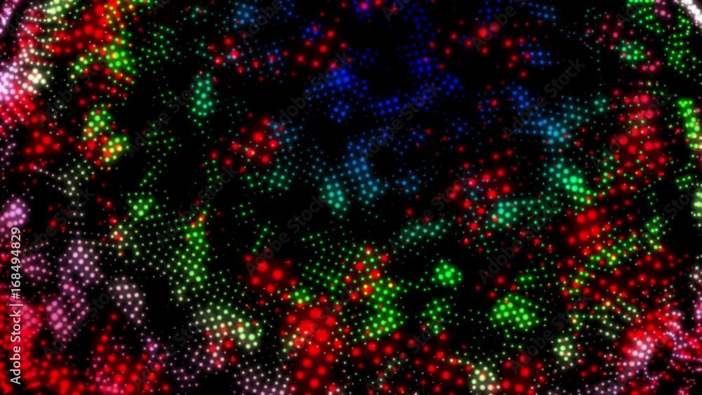 Poster glowing particle in random pulse 3d render abstract background animation motion graphic with copy sp