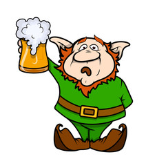 Scared Leprechaun Drinking Beer