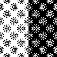 Seamless black and white patterns. Set