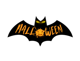 Happy Halloween Text Banner vector illustration.