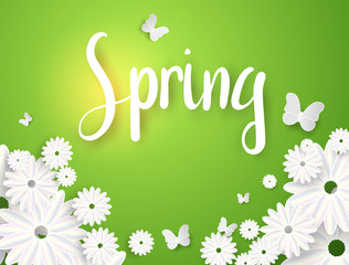 Spring Graphic Design with Colorful Flowers