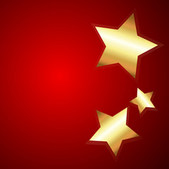 Golden Decorative Stars Vector Background