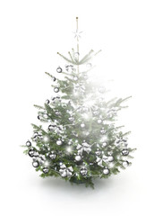 Silber Geschmückter Weihnachtsbaum