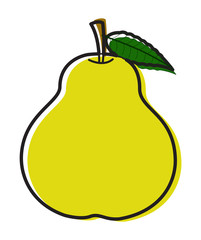 Yellow Pear Vector Drawing