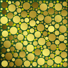 Many small metallic shining balls to a luminous pattern